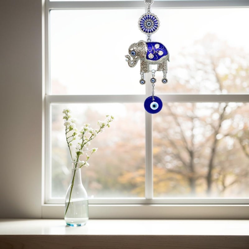 Betterdecor Turkish Blue Evil Eye Lucky Elephant Amulet â€“ Hanging Ornament for Home Office Car Decor -CL16 - Image 5